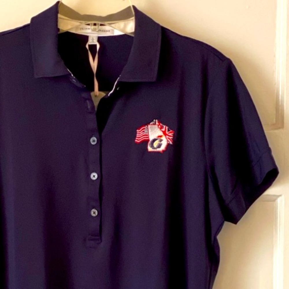Fairway & Greene UPF Polo Golf Shirt Navy Size Large Georgia NWT